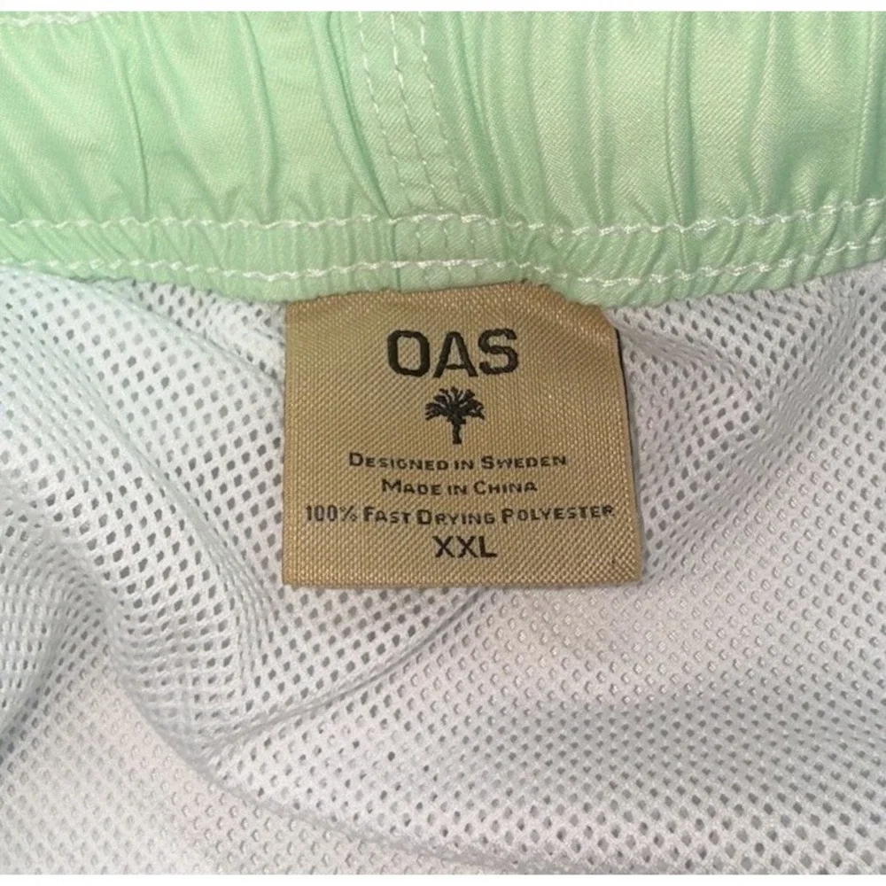 OAS Swim Trunks Size 2XL Mens Solid Green Swim Shorts Summer Beach‎ Pool
